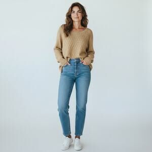 Vintage JCP Women's Wool Blend Pullover Sweater XL Academia Cottage Preppy